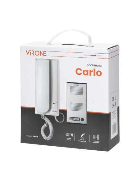 Zestaw domofonowy jednorodzinny, natynkowy, CARLO