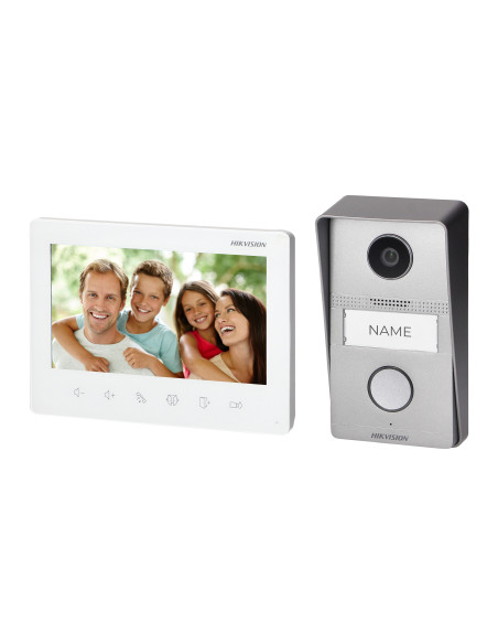  HIKVISION DS-KIS101-P zestaw wideodomofonowy 2-żyłowy jednorodzinny z monitorem 7" i kamerą Full HD, możliwość...