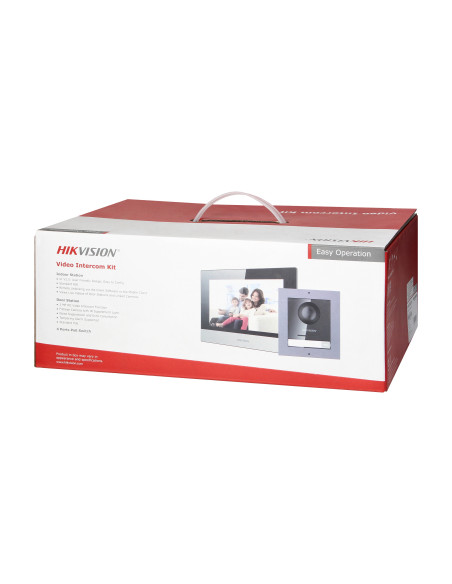 HIKVISION DS-KIS602(B) zestaw wideodomofonowy PoE jednorodzinny z monitorem dotykowym 7" z WiFi, panelem zewnętrznym z...