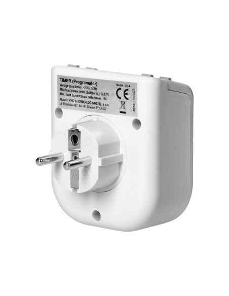  Elektroniczny programator czasowy z górnym wyświetlaczem LCD, 230 VAC 3680W, 16 punktów przełączenia, symulator...