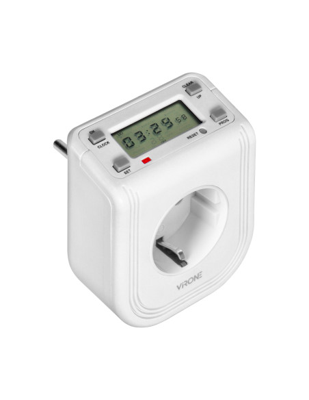  Elektroniczny programator czasowy z górnym wyświetlaczem LCD, 230 VAC 3680W, 16 punktów przełączenia, symulator...