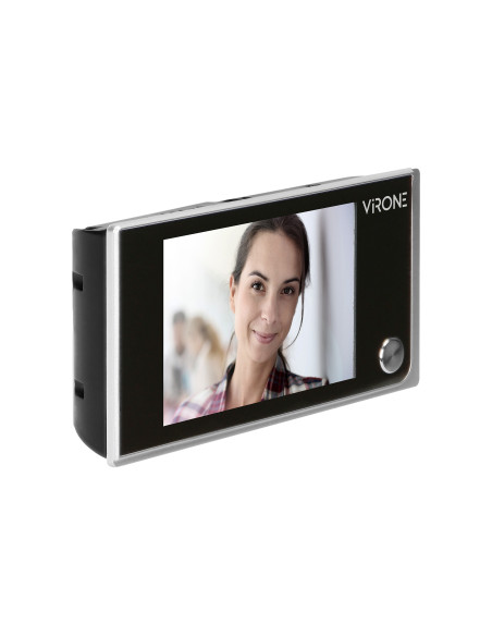 Elektroniczny wizjer do drzwi LCD 3,5", szerokokątny obiektyw, bateryjny, srebrny