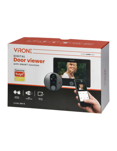 Cyfrowy wizjer do drzwi z kamerą, czujnikiem...