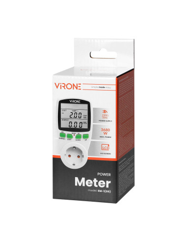  Dwutaryfowy watomierz, kalkulator energii z...