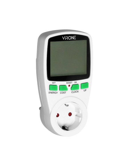  Dwutaryfowy watomierz, kalkulator energii z wyświetlaczem LCD, 2 oddzielne taryfy, wewnętrzny akumulator, wersja...