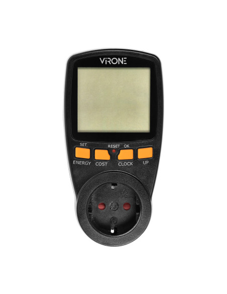  Dwutaryfowy watomierz, kalkulator energii z wyświetlaczem LCD, 2 oddzielne taryfy, wewnętrzny akumulator, wersja...