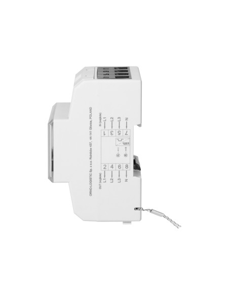 3-fazowy wskaźnik zużycia energii elektrycznej, 80A, 4,3 moduły, DIN TH-35mm