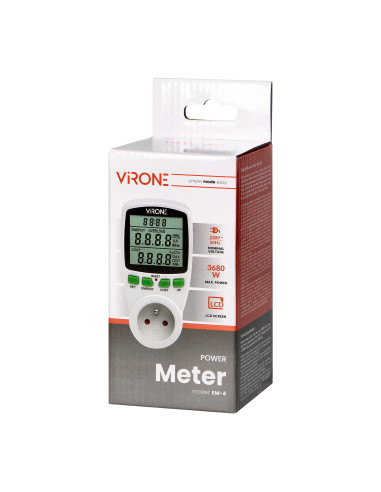 Jednotaryfowy watomierz, kalkulator energii z...