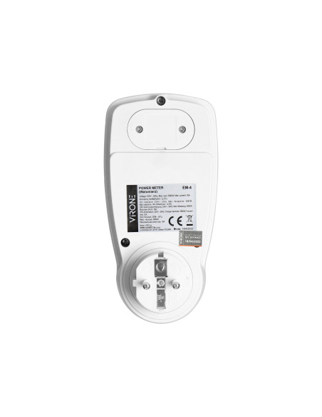 Jednotaryfowy watomierz, kalkulator energii z wyświetlaczem LCD, jedna taryfa, wbudowany akumulator