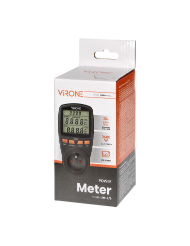 Jednotaryfowy watomierz, kalkulator energii z...