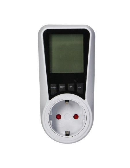  Dwutaryfowy watomierz, kalkulator energii z wyświetlaczem LCD, 2 oddzielne taryfy, wewnętrzny akumulator, 16A...