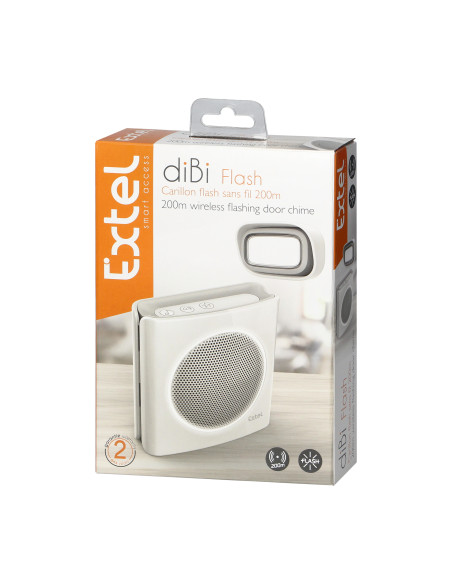 Dzwonek bezprzewodowy, bateryjny EXTEL diBi Flash, biały