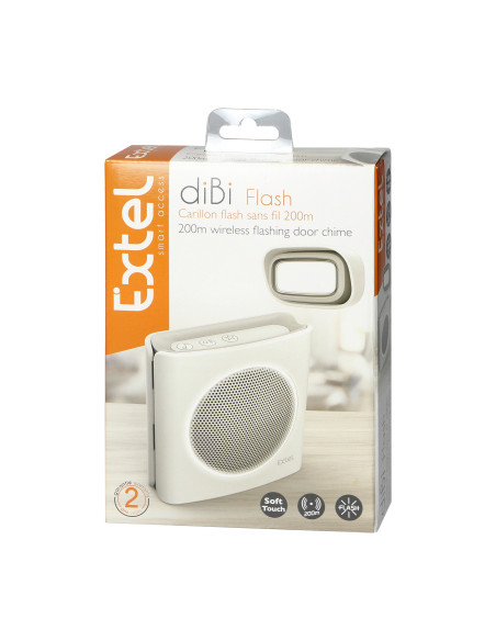 Dzwonek bezprzewodowy, bateryjny EXTEL diBi Flash Soft, biały