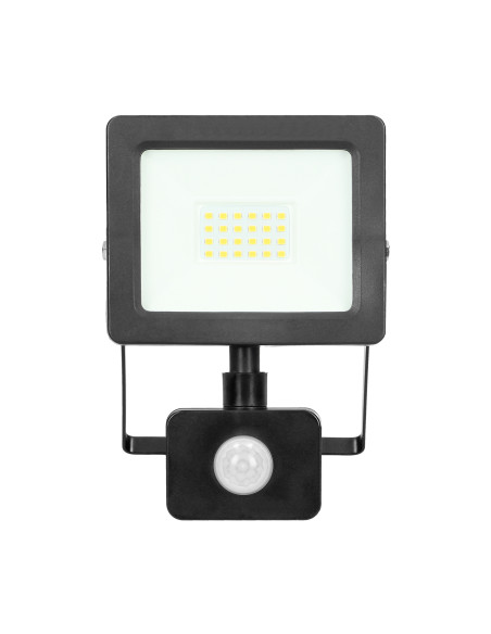 ALLED 20W Naświetlacz LED z PIR, 1500lm, IP44, 4000K, Alu+Glass