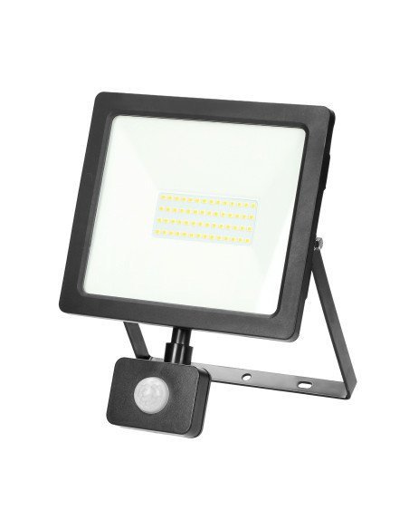 ALLED 50W Naświetlacz LED z PIR, 3700lm, IP44, 4000K, Alu+Glass