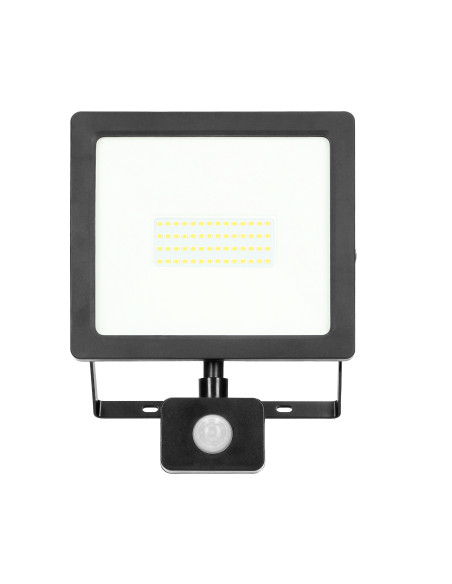 ALLED 50W Naświetlacz LED z PIR, 3700lm, IP44, 4000K, Alu+Glass