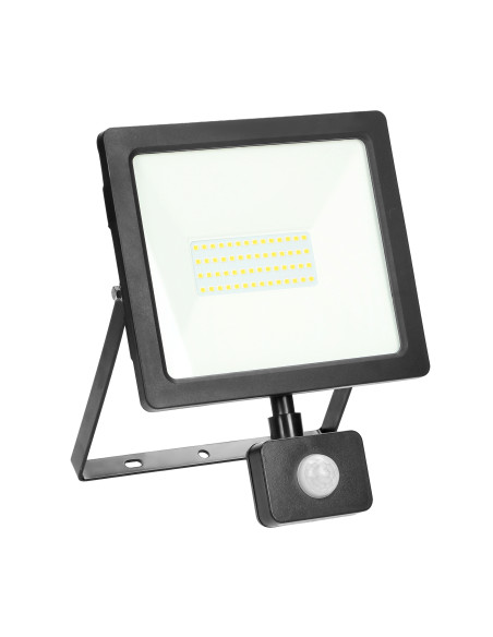 ALLED 50W Naświetlacz LED z PIR, 3700lm, IP44, 4000K, Alu+Glass