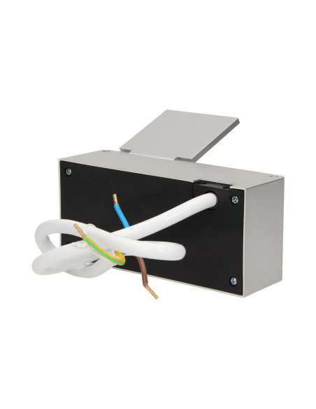 Podwójne gniazdo meblowe podszafkowe, 2x2P+Z srebrne