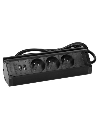 Potrójne gniazdo meblowe z uchwytem na telefon,...