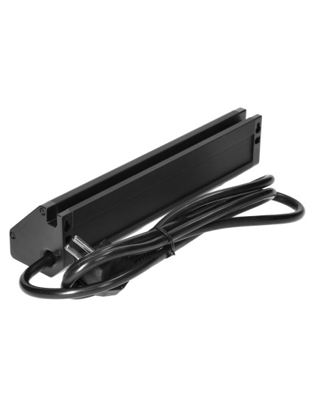 Potrójne gniazdo meblowe z uchwytem na telefon, ładowarką USB i przewodem 1,5m, 3x2P+Z,  2xUSB (typ A, 2,4A), czarne
