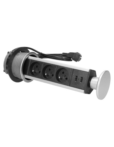 Gniazdo meblowe Ø8cm wysuwane z blatu z...