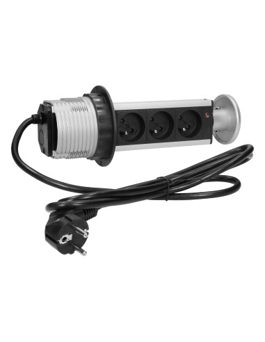 Gniazdo meblowe 3x2P+Z wysuwane z blatu 8cm, 1,8m