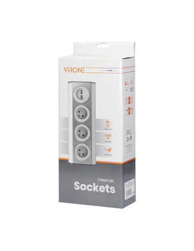  Gniazdo meblowe, kuchenne  z ładowarką USB,...