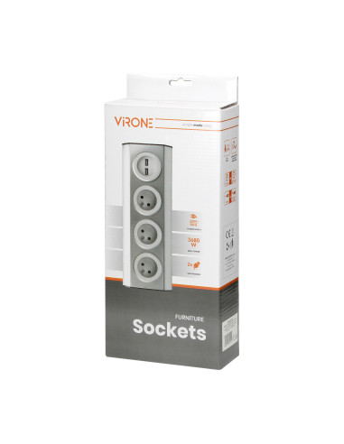  Gniazdo meblowe, kuchenne z ładowarką USB,...