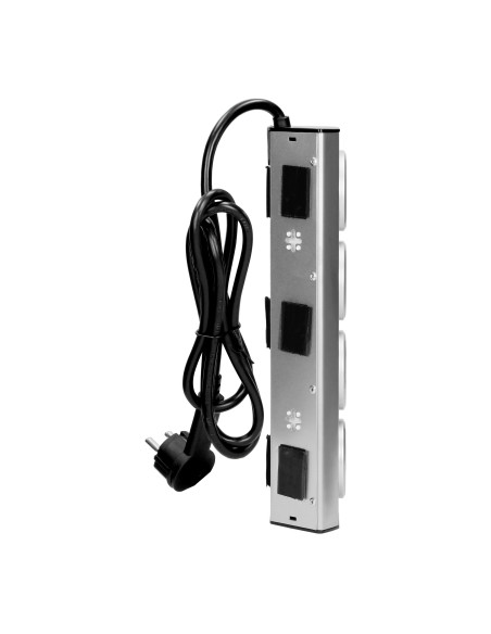  Gniazdo meblowe, kuchenne z ładowarką USB, montowane na rzepy z przewodem 1,5m i płaską wtyczką - 3x2P+Z schuko,...