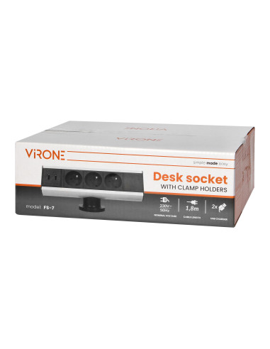 Gniazdo meblowe z ładowarką USB i zaciskiem...