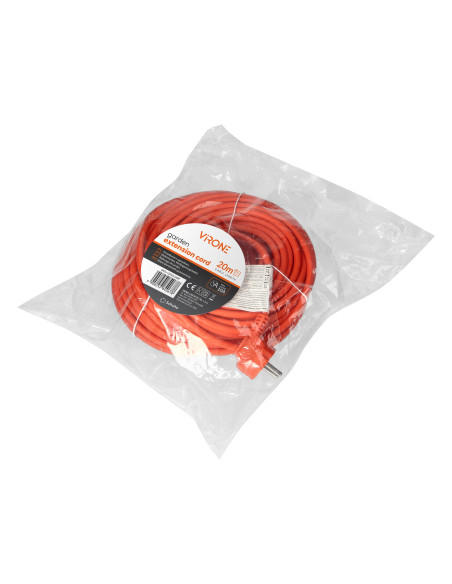 Przedłużacz ogrodowy jednogniazdowy Schuko, PVC 3x1mm², długość 20m