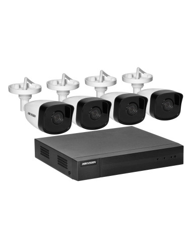  HIKVISION IPKIT-B4-4CH zestaw monitoringu z 4 tubowymi kamerami IP HIKVISION  IP-CAM-B140H oraz 4-kanałowym...