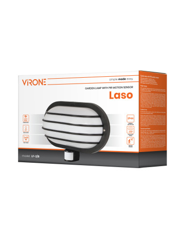 LASO, oprawa ogrodowa z czujnikiem ruchu 180°,...