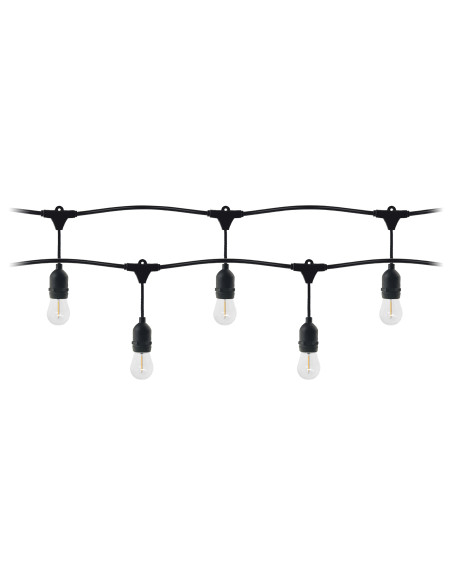 Zestaw girlanda oświetleniowa - 1 sznur 10 m (10 opraw) + 10 żarówek LED 1W E27, 3000K + 1 żarówka gratis