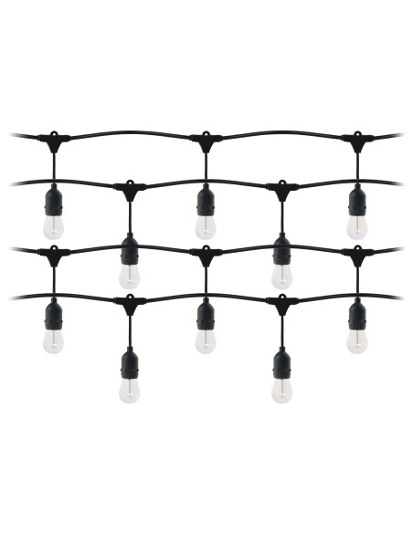 Zestaw girlanda oświetleniowa -1 sznur 20m (20 opraw) + 20 żarówek LED 1W E27, 3000K - ciepła + 1 żarówka gratis!