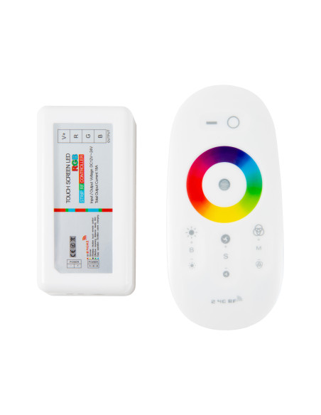  Bezprzewodowy sterownik radiowy (RF) do taśm RGB (wielokolorowych taśm oświetleniowych LED) z pilotem w kolorze...