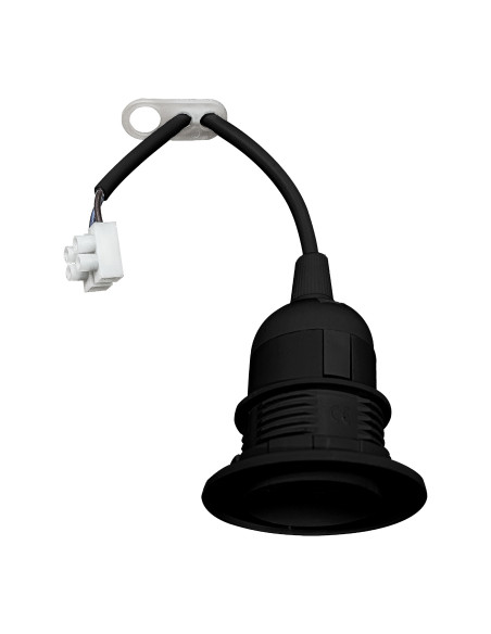 Oprawka remontowa E27 z kołnierzem, czarna