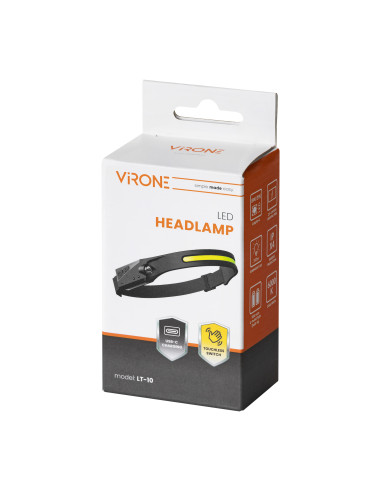 Latarka czołowa LED COB + XPE z akumulatorem...