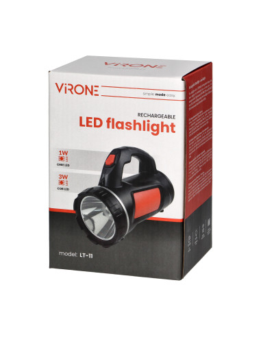 Latarka ręczna LED CREE 3W + COB 1W z...