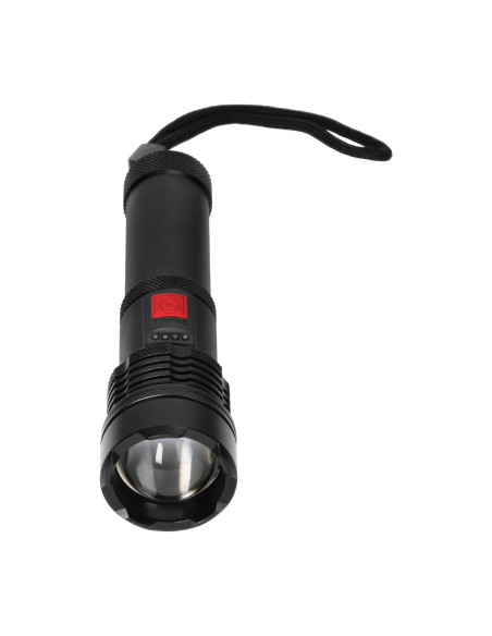 Taktyczna latarka ręczna LED COB 12W z funkcją zoom i akumulatorem 2200 mAh