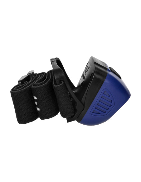 Latarka czołowa COB LED z czujnikiem ruchu, akumulatorowa, niebieska