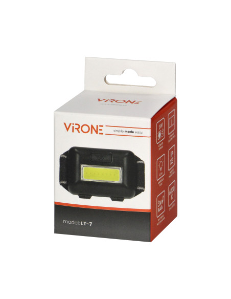 Latarka czołowa LED COB 1W