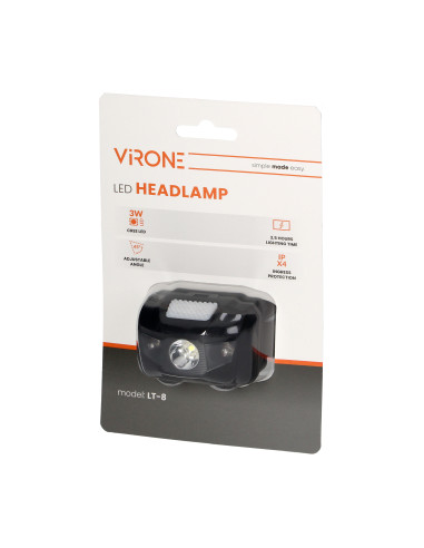 Latarka czołowa LED CREE 3W + 2 czerwone diody LED