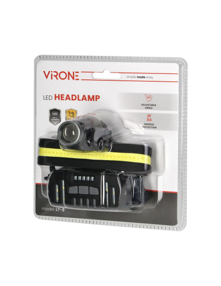 Latarka czołowa LED COB + CREE z akumulatorem 1200 mAh