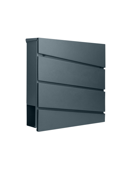 Skrzynka na listy BORNEO z galwanizowanej stali z  gazetnikiem, antracyt