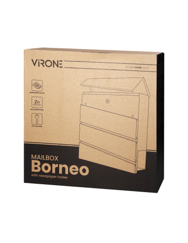 Skrzynka na listy BORNEO z galwanizowanej stali...