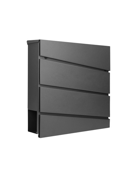 Skrzynka na listy BORNEO z galwanizowanej stali z  gazetnikiem, kolor czarny