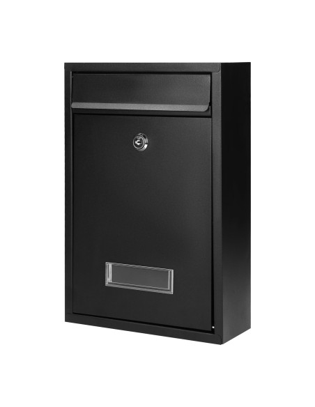 Skrzynka na listy BALI z galwanizowanej stali, mała z  wizytownikiem, kolor czarny