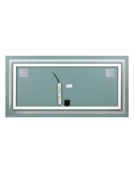 Lustro prostokątne poziome LED 120x60 cm (z wbudowanym włącznikiem, z marginesem, 4000K)