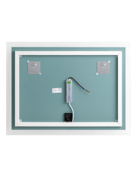 Lustro prostokątne poziome LED 80x60 cm (z wbudowanym włącznikiem, bez marginesu, 4000K)